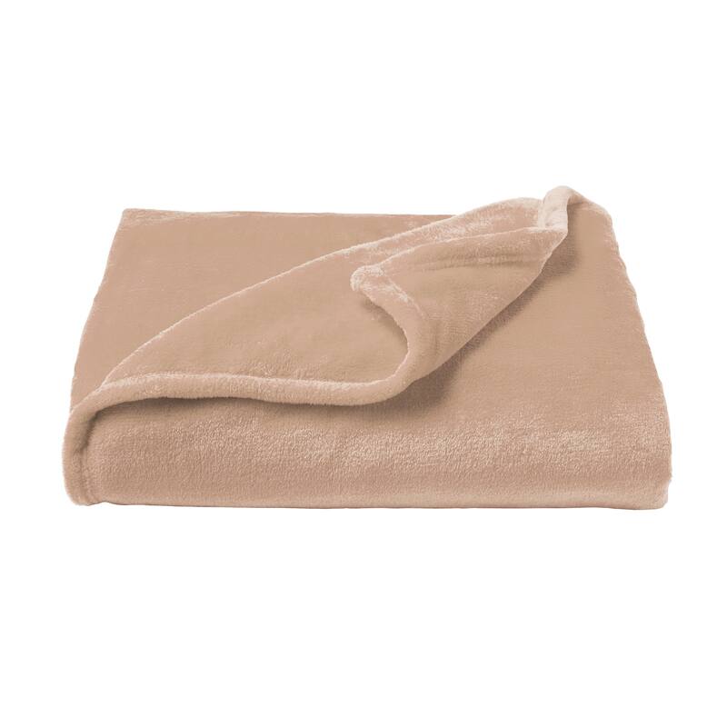 Velvet Throw - Oversized Solid Microfiber Polyester Blanket for Year-Round Warmth by Windsor Home