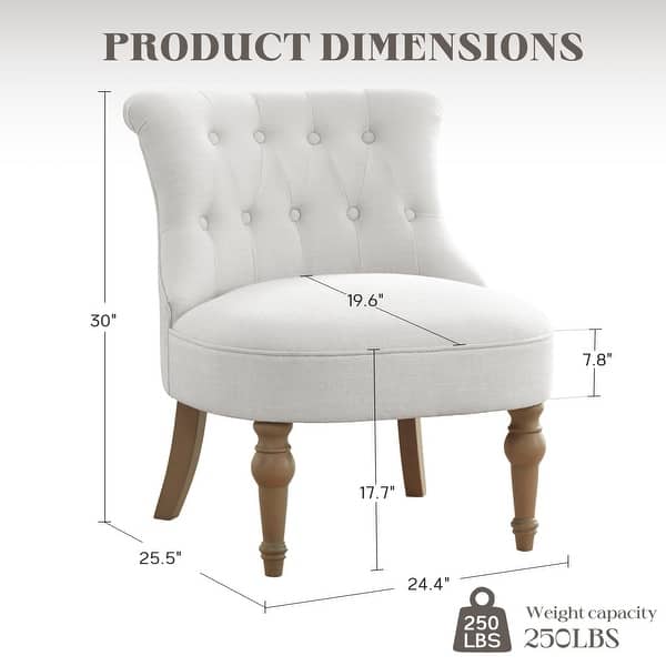 dimension image slide 0 of 3, Tufted Upholstered Accent Chairs Set of 2