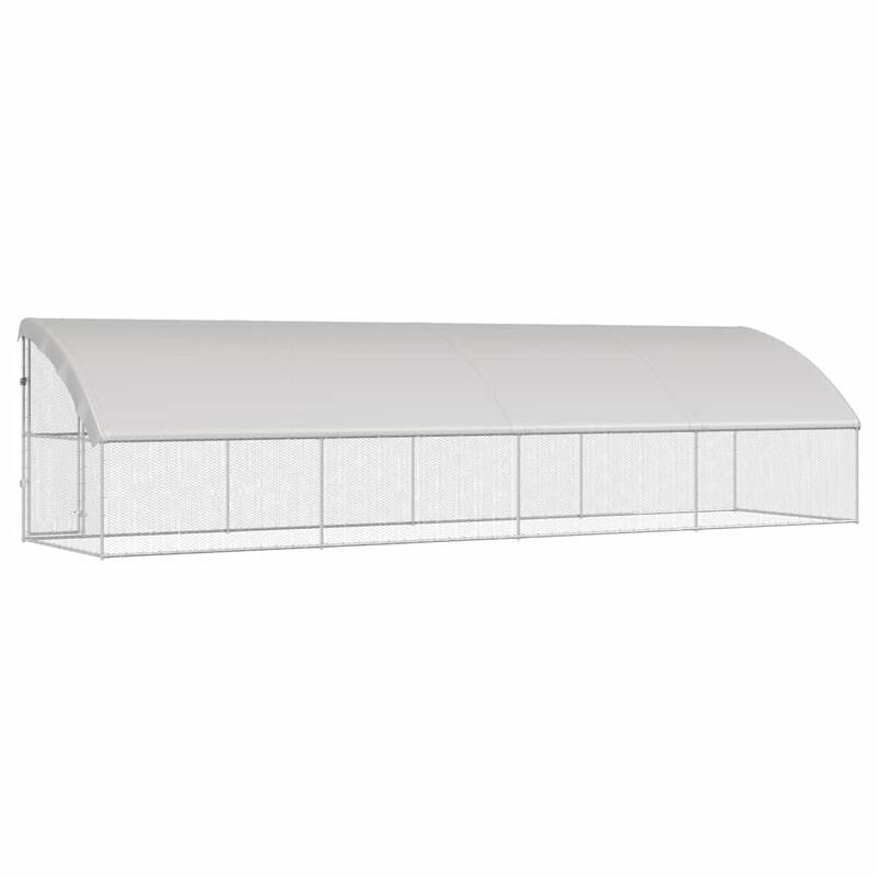 vidaXL Chicken Cage Silver 400 x 200 x 198.5 cm Galvanised Steel