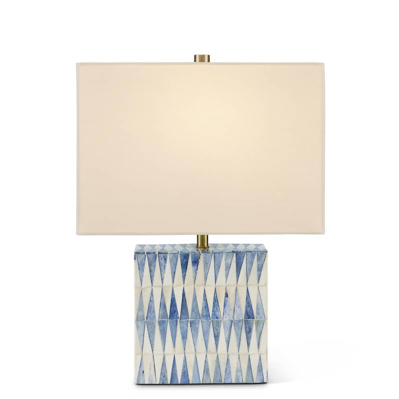 Currey & Company Nadene Blue & White Table Lamp - 17.5"h x 13"w x 8"d