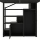 preview thumbnail 7 of 11, Full Size Metal Loft Bed with Storage Shelves & Cabinets, Space-Saving Heavy Duty Loft Bed Frame with Wardrobe & Staircase
