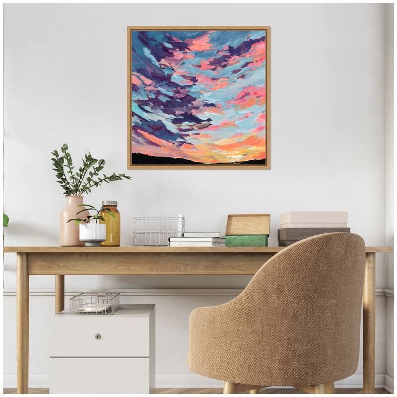 Kate and Laurel Sylvie Sunset Study Framed Canvas by Emily Kenney
