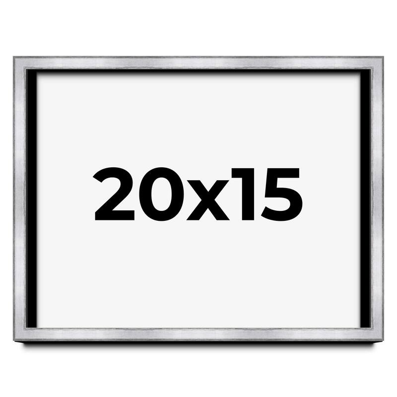 20x15 Shadow Box Frame Silver | 1.375 Inches Deep Real Wood