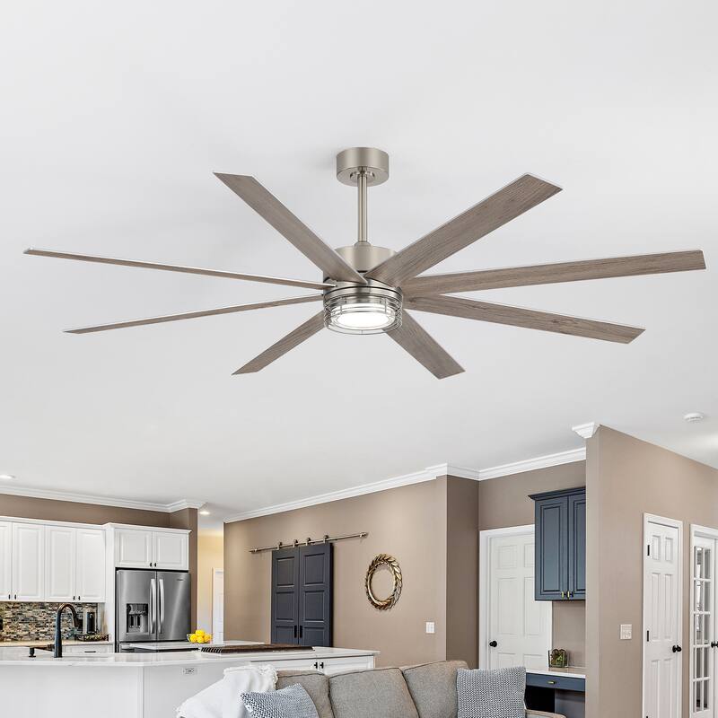 72/52-inch Reversible 8/5-Blade Dimmable LED Ceiling fan with Light and Remote