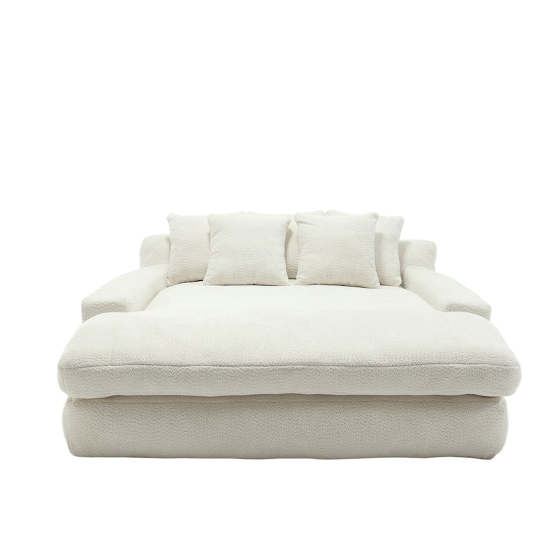 Chenille 2-Seater Lazy Sofa