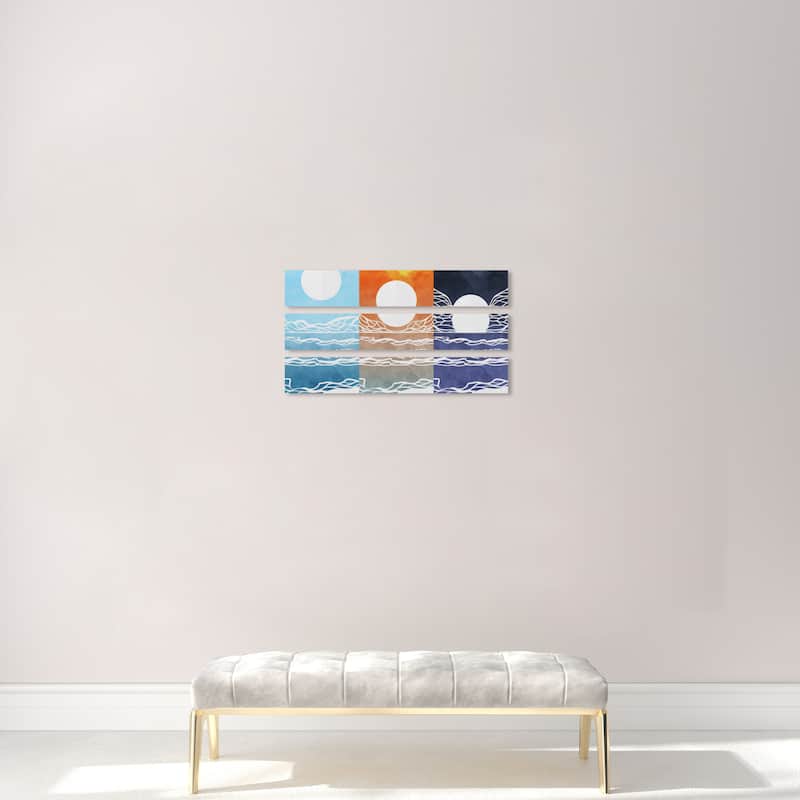 Wynwood Studio Canvas Abstract Wave Cycle Set Blue and Modern & Contemporary Wall Art Canvas Print - 24 x 36