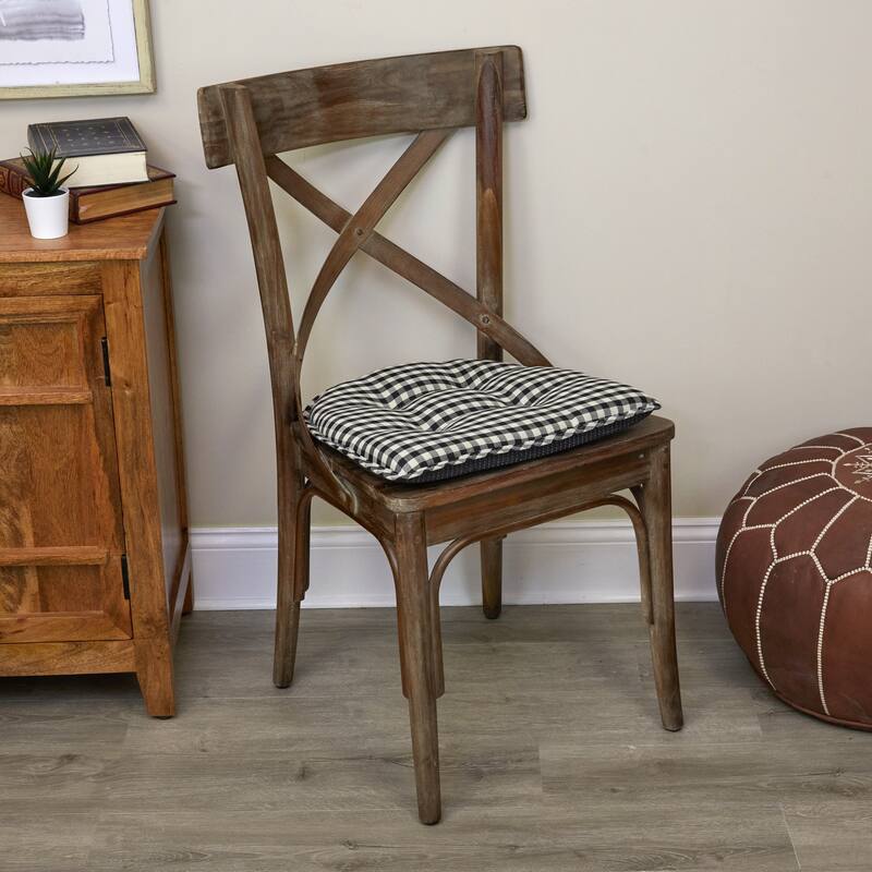 Klear Vu Tufted Non-Slip Dining Chair Cushion Set - Set of 2 - Black