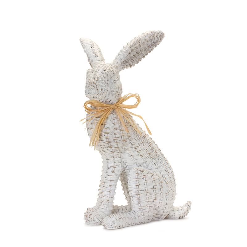 Wicker Rabbit Statue (Set of 2)