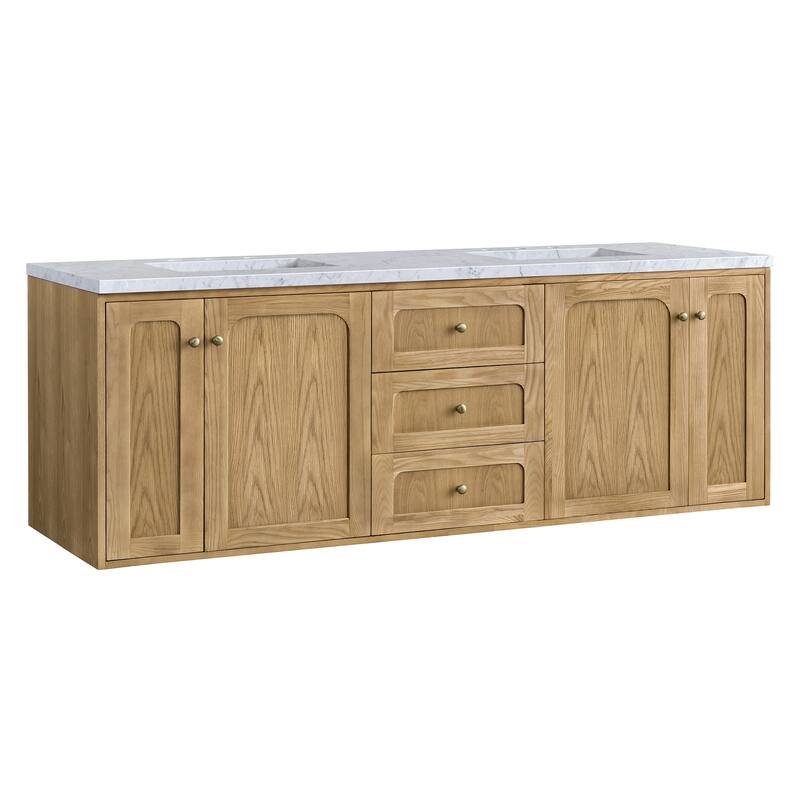 James Martin Vanities Laurent 72" Double Vanity, Light Natural Oak