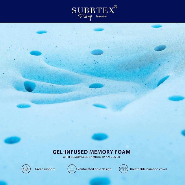 Subrtex Gel-infused Memory Foam Mattress Topper