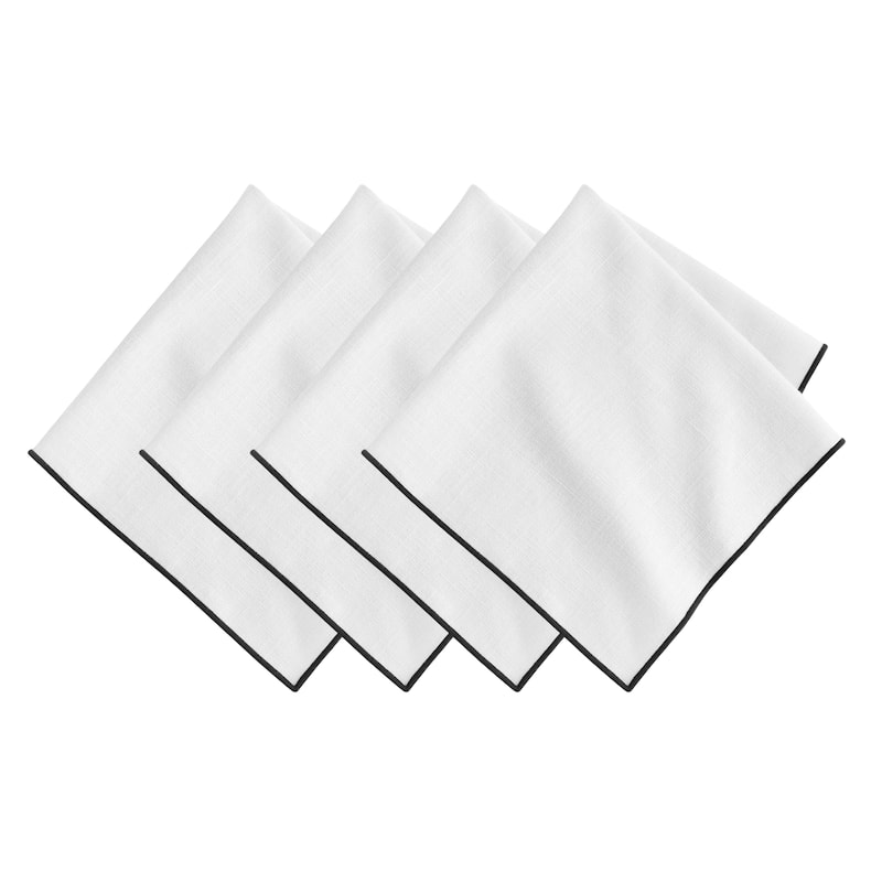 Villeroy and Boch Manufacture Rock Merrow Stitch Cotton Napkin, Set of 4 - White