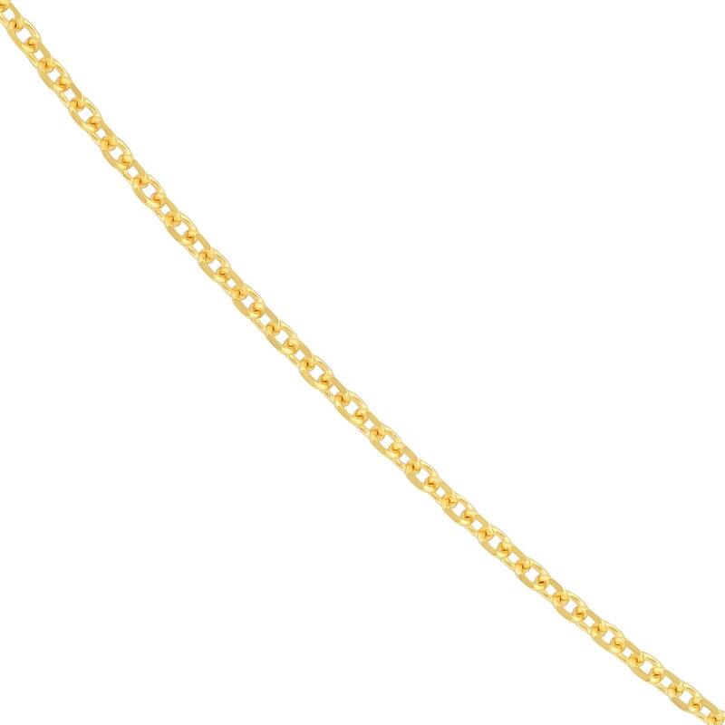 Curata 14k Yellow Gold 1.5mm Diamond Cut Cable Chain Necklace (Lobster)