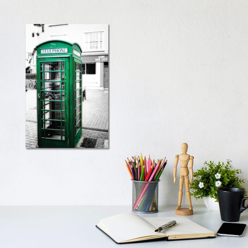 iCanvas "Irish Phone Booth, Kinsale, County Cork, Republic of Ireland" by George Oze Canvas Print - 12x8x0.75