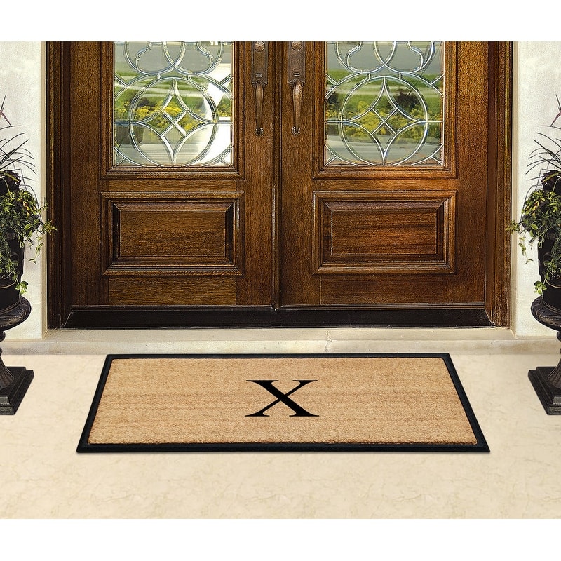 A1HC Rubber/Coir Molded Monogrammed Double Doormat 18"x48"