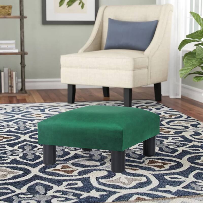 Adeco Small Ottoman Upholstered Footrest Pet Steps Dog Stairs Stool
