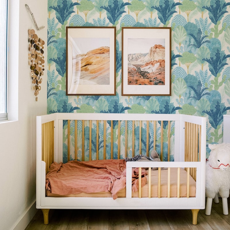 A-Street Prints Ari Teal Desert Oasis Wallpaper