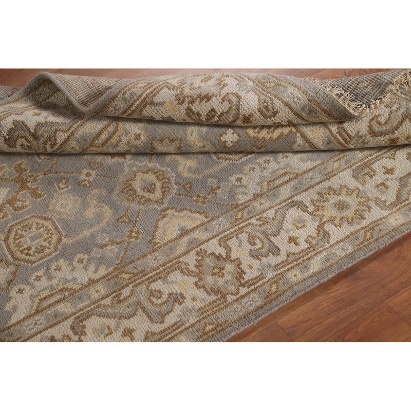 Gray Oushak Oriental Area Rug Handmade Wool Carpet - 3'11"x 6'1"