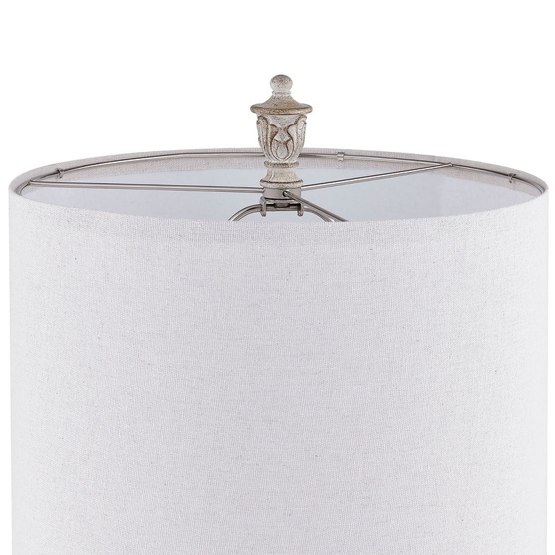 KAWOTI 26.25” Farmhouse Bedside Table Lamp with USB Ports(Set of 2) - W12" x H26.25"