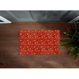 ADELAIDE FLORAL ROUGE with Rubberized non-slip Backing Indoor|Outdoor ...