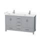 Option Gray / White Cultured Marble Top / Brushed Chrome