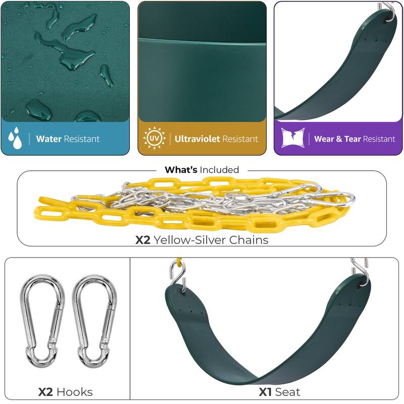Sorbus Heavy Duty Swing Seat, 68inch Adjustable Chain, Support 220lb for Kids Outdoor Play