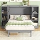 preview thumbnail 2 of 22, Queen Size Wood Murphy Bed with Shelves,Wall Bed with Drawers and USB Ports