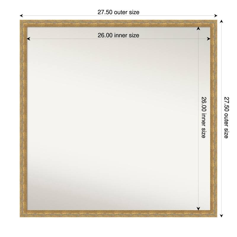 Mila Non-Beveled Wood Framed Wall Mirror - 28 x 28 in - Mila Dark Gold