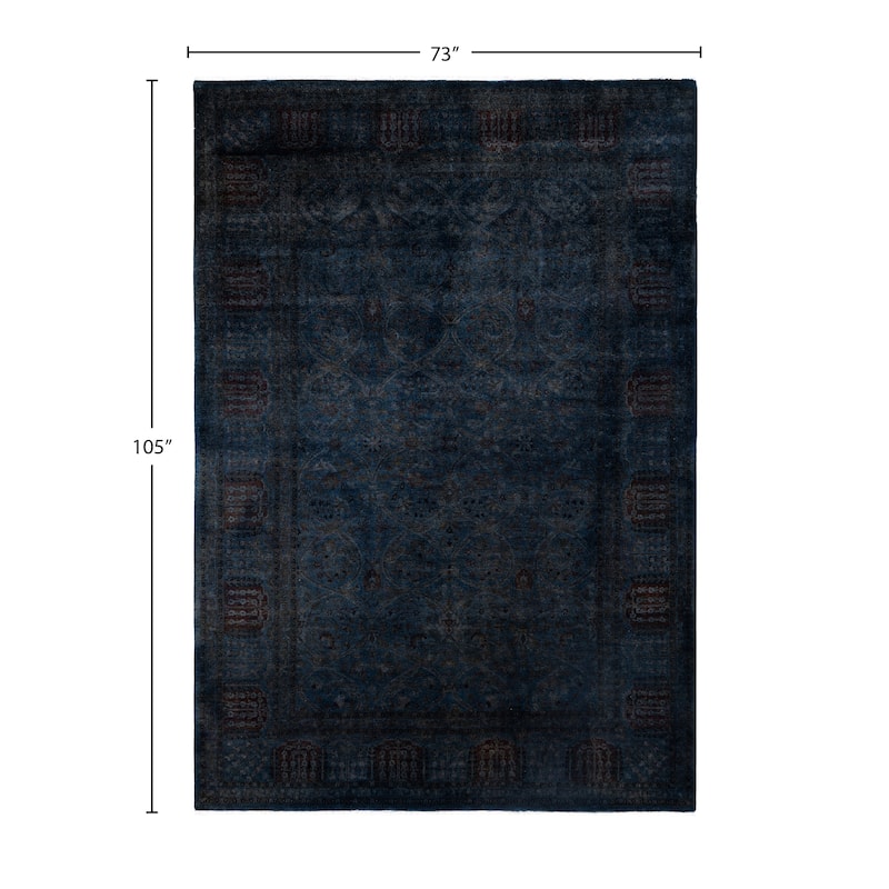 Overdyed One-of-a-Kind Hand-Knotted Area Rug - Black - 6' 1" x 8' 9"
