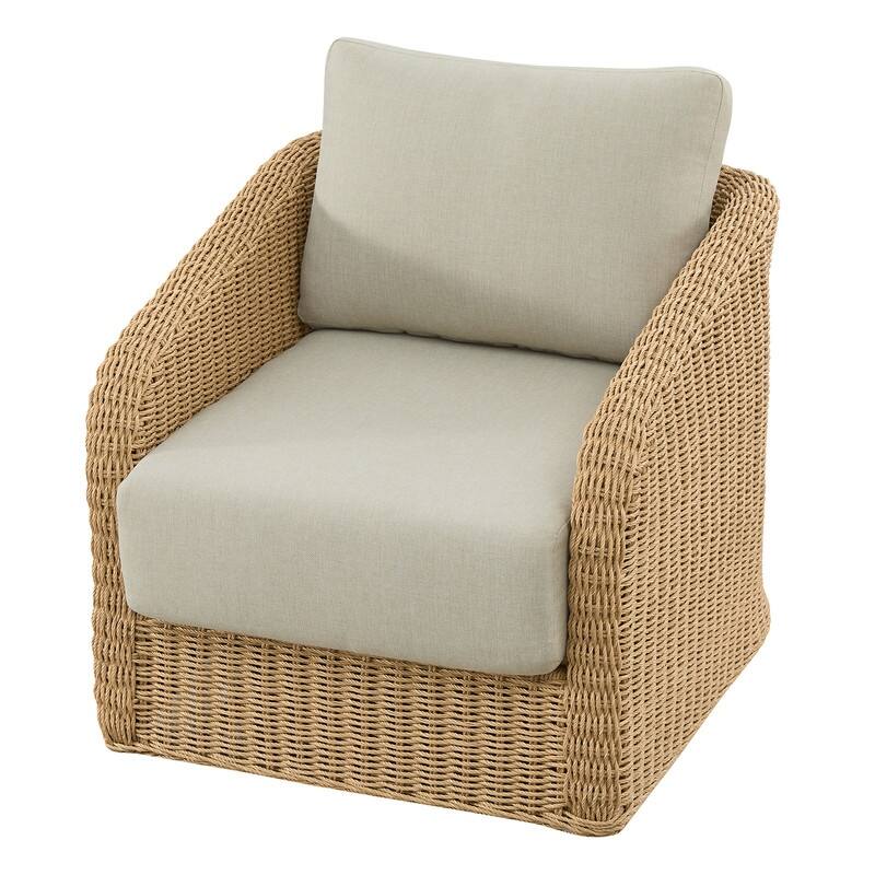 Spruce & Spring Patio Fruniture Outdoor Swivel Chair and Side Table