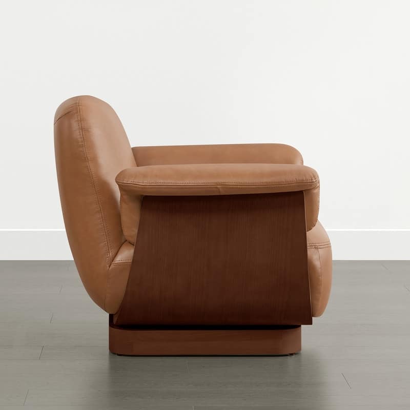 Spruce & Spring Modern Rounded Swivel Accent Chair & Storage Ottoman Set Living Room Set