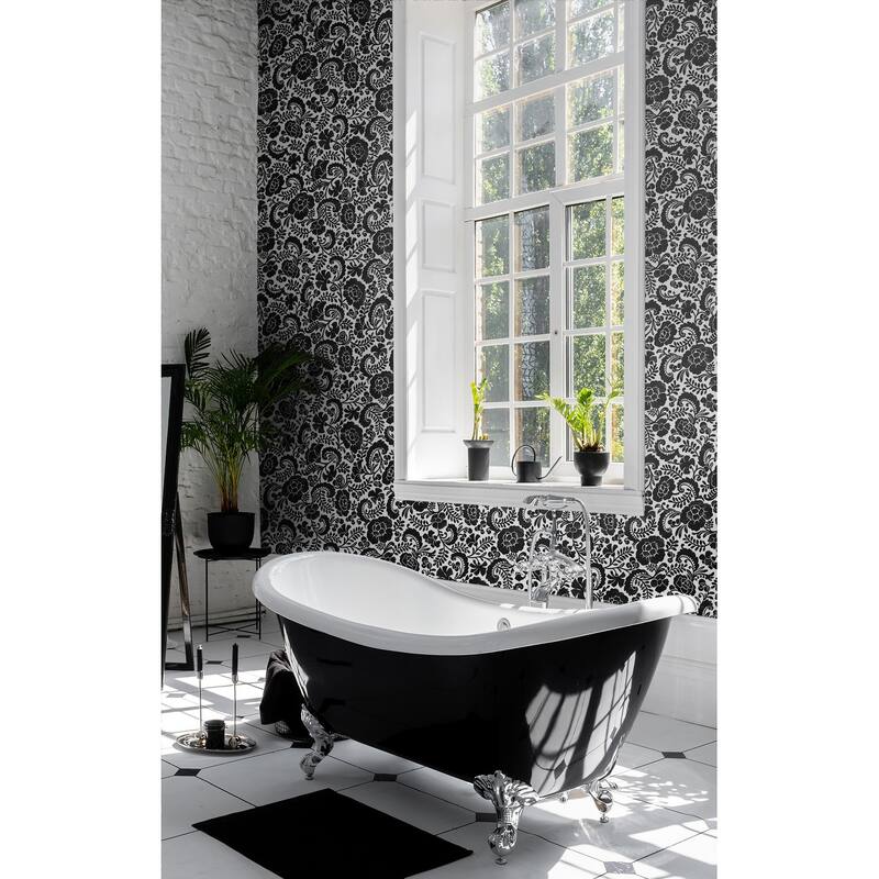 NextWall Tonal Paisley Peel and Stick Wallpaper