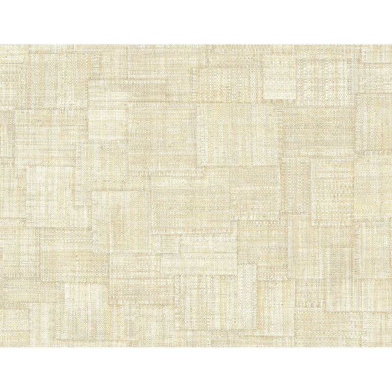 Seabrook Designs Woven Blocks Embossed Vinyl Unpasted Wallpaper - 27 in W x 27 ft. L - Macadamia
