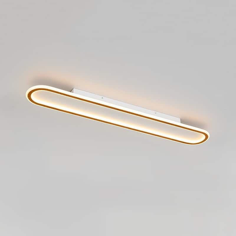 Scandinavian Linear Wood Ring Dimmable LED Flush Mount Light