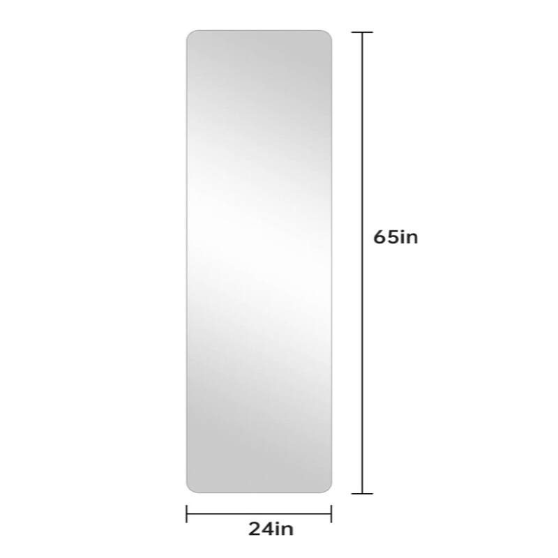 Full Body Rounded Corner Mirror - High Quality Silver Glass, Explosion-Proof, Wall Hanging - Silver+Clear