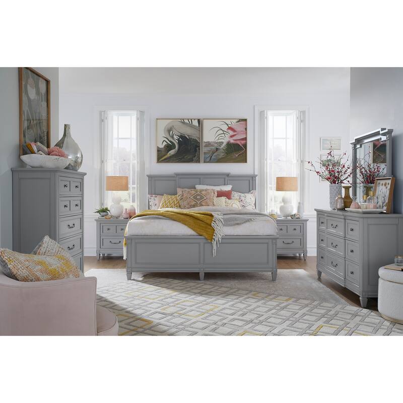 Magnussen Home Glenbrook Pebble Drawer Dresser With Landscape Mirror