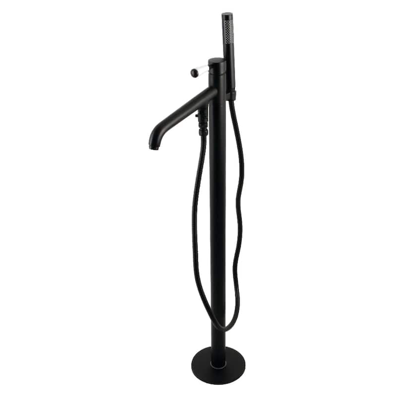 Kingston Brass Paris Floor Mounted Tub Filler with Built-In Diverter � - Matte Black