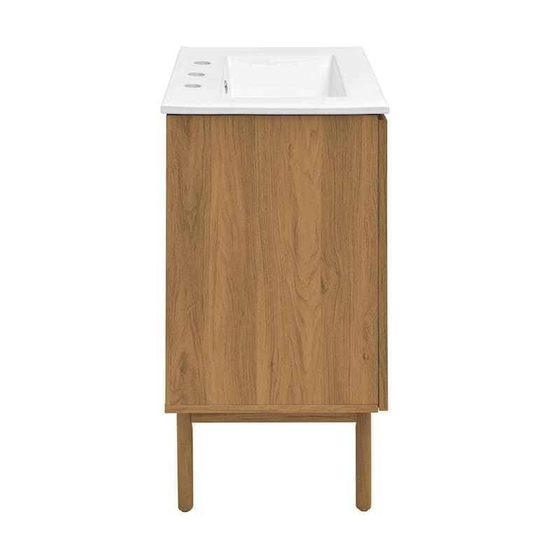 Classe 24 In. Oak Bathroom Vanity With White, 3-Hole Ceramic Sink Top