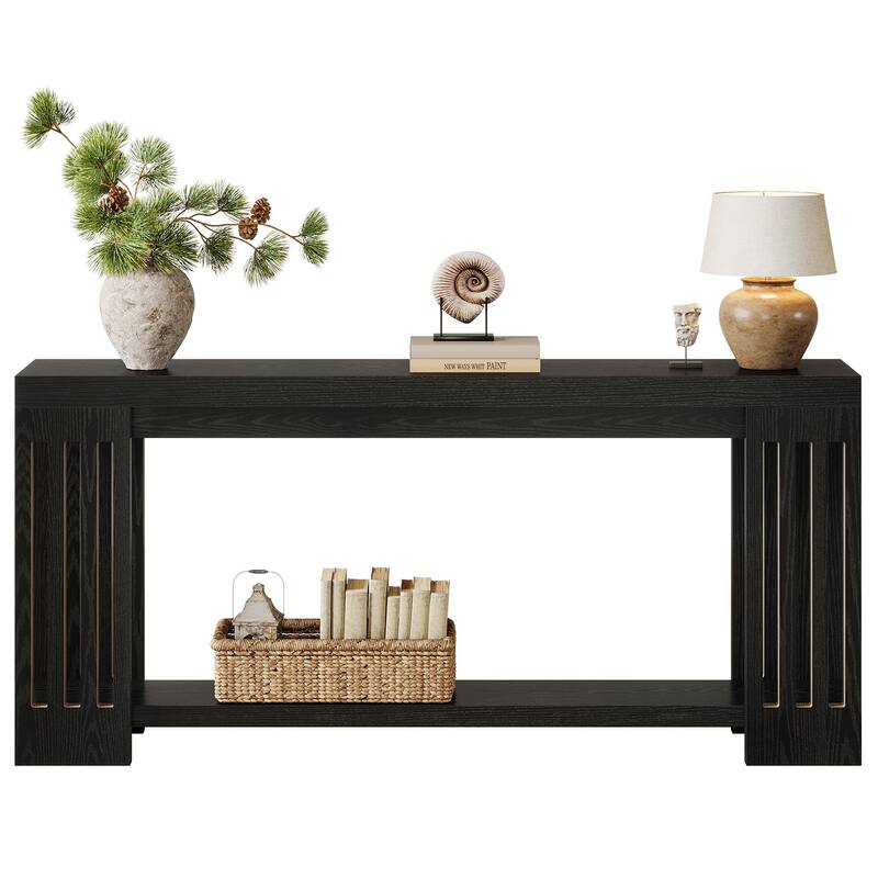 70.9-Inch Console Table, 2-Tier Sofa Table, Long Entryway Table for Living Room, Hallway, Entrance, Foyer
