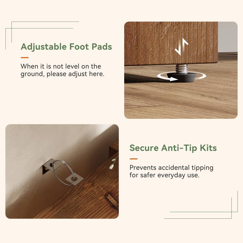 63-Inch Solid Wood Entryway Table, Console Table with 2-Tier Shelves