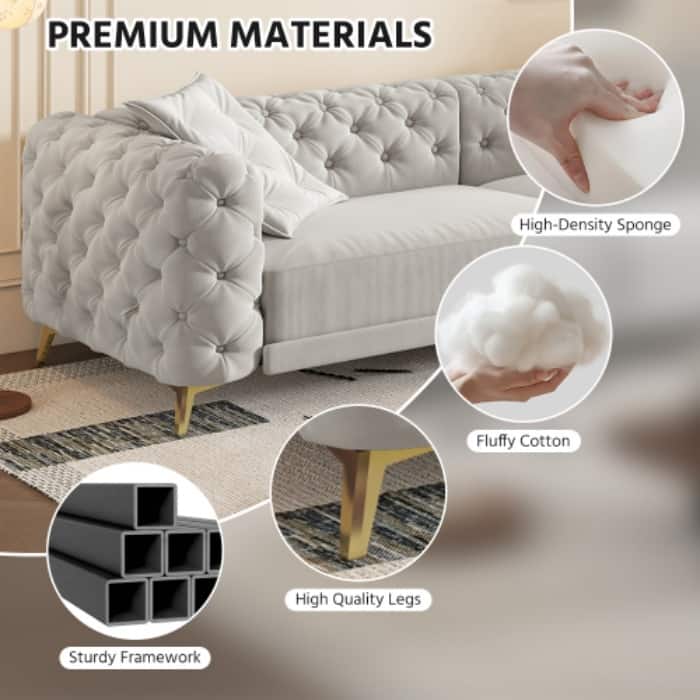 97.7" 3-in-1 Convertible Sleeper Sofa, Pull Out Sofa Bed with Ottoman, 4-Seater for Small Spaces & Apartments