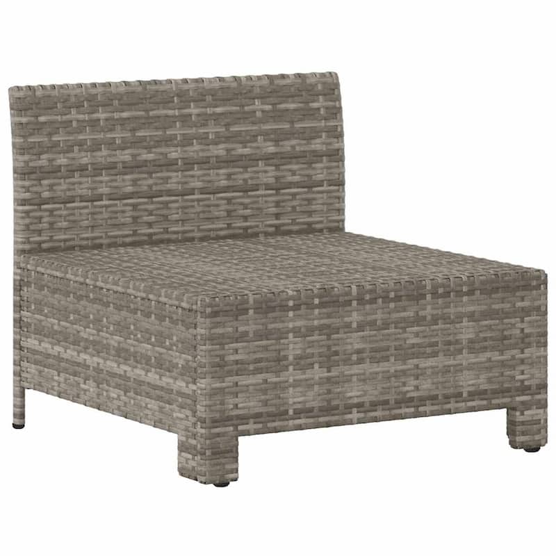 vidaXL 2-Seater Patio Sofa with Cushions Gray Poly Rattan