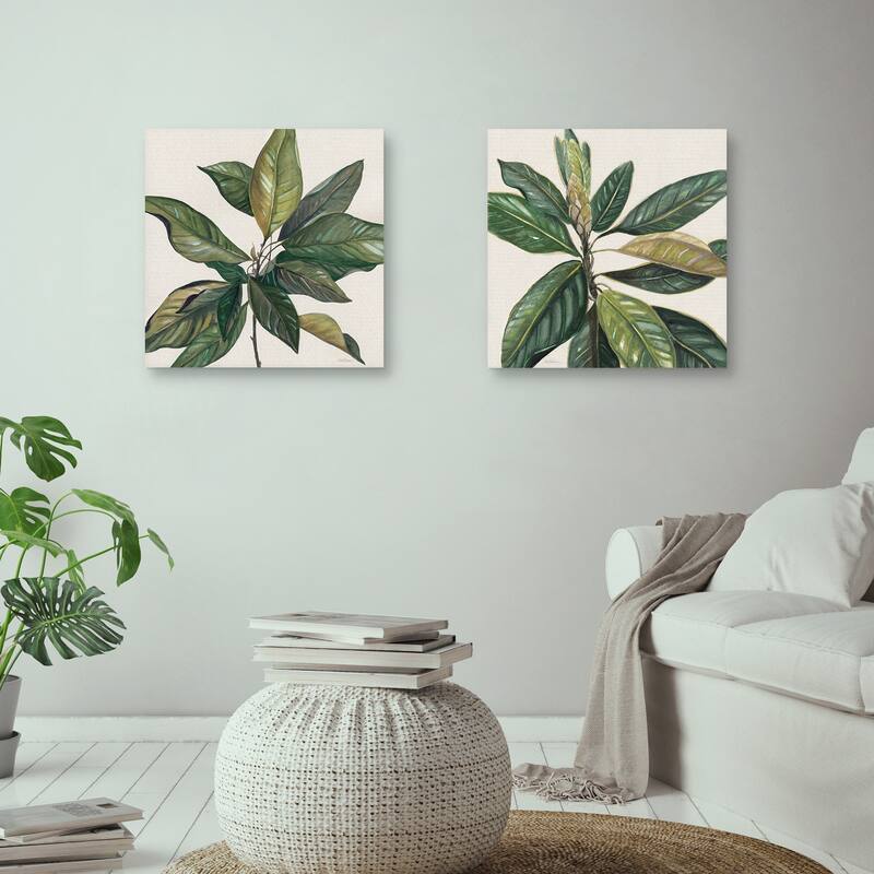 Magnolia Leaves I, Magnolia Leaves II by Carol Robinson Canvas Art Prints