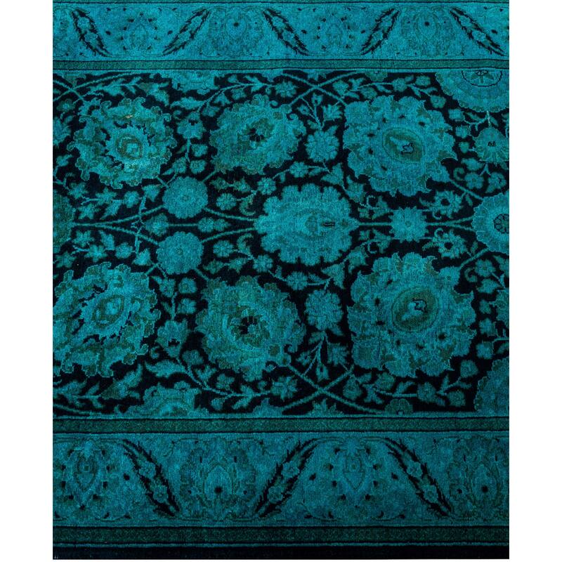 Overdyed One-of-a-Kind Hand-Knotted Area Rug - Black - 2' 8" x 18' 1"