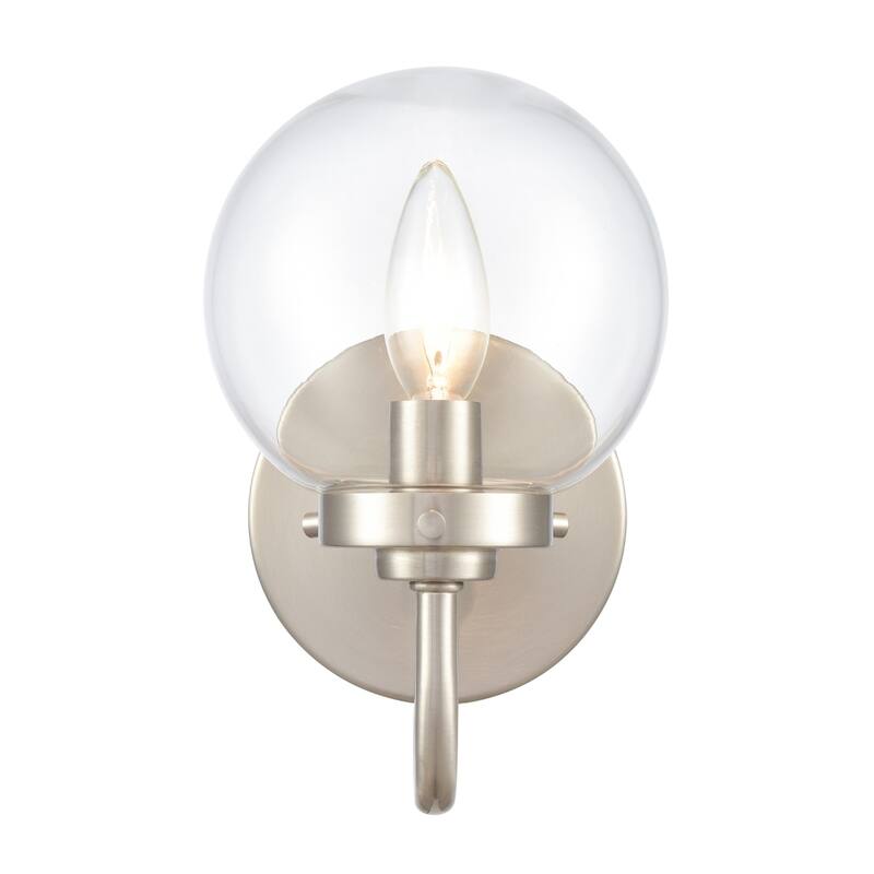 Fairbanks 8.5'' High 1-Light Sconce - Brushed Nickel with Clear - 8.5 inch Tall