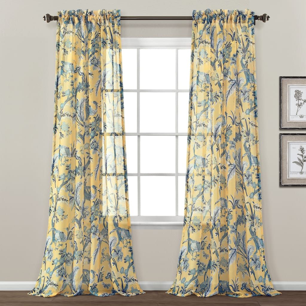 Lush Decor Dolores Sheer Window Curtain Panel Pair - 84" x 52"