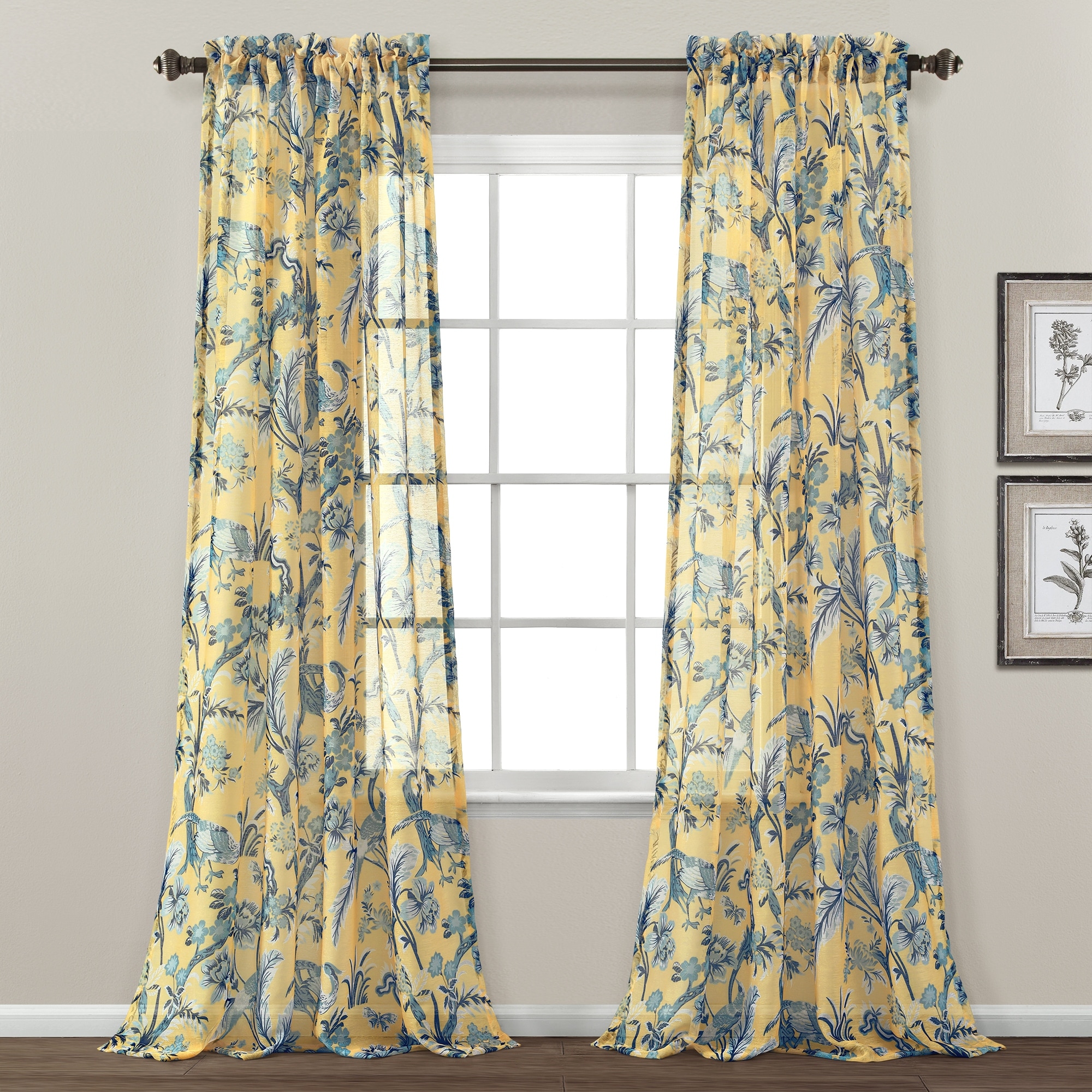 Lush Decor Dolores Sheer Window Curtain Panel Pair - 84" x 52"