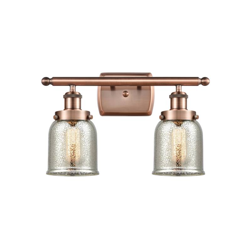 Innovations Lighting Ballston Urban Bell - 2 Light 16" Bath Vanity Light - Silver Plated Mercury/Antique Copper