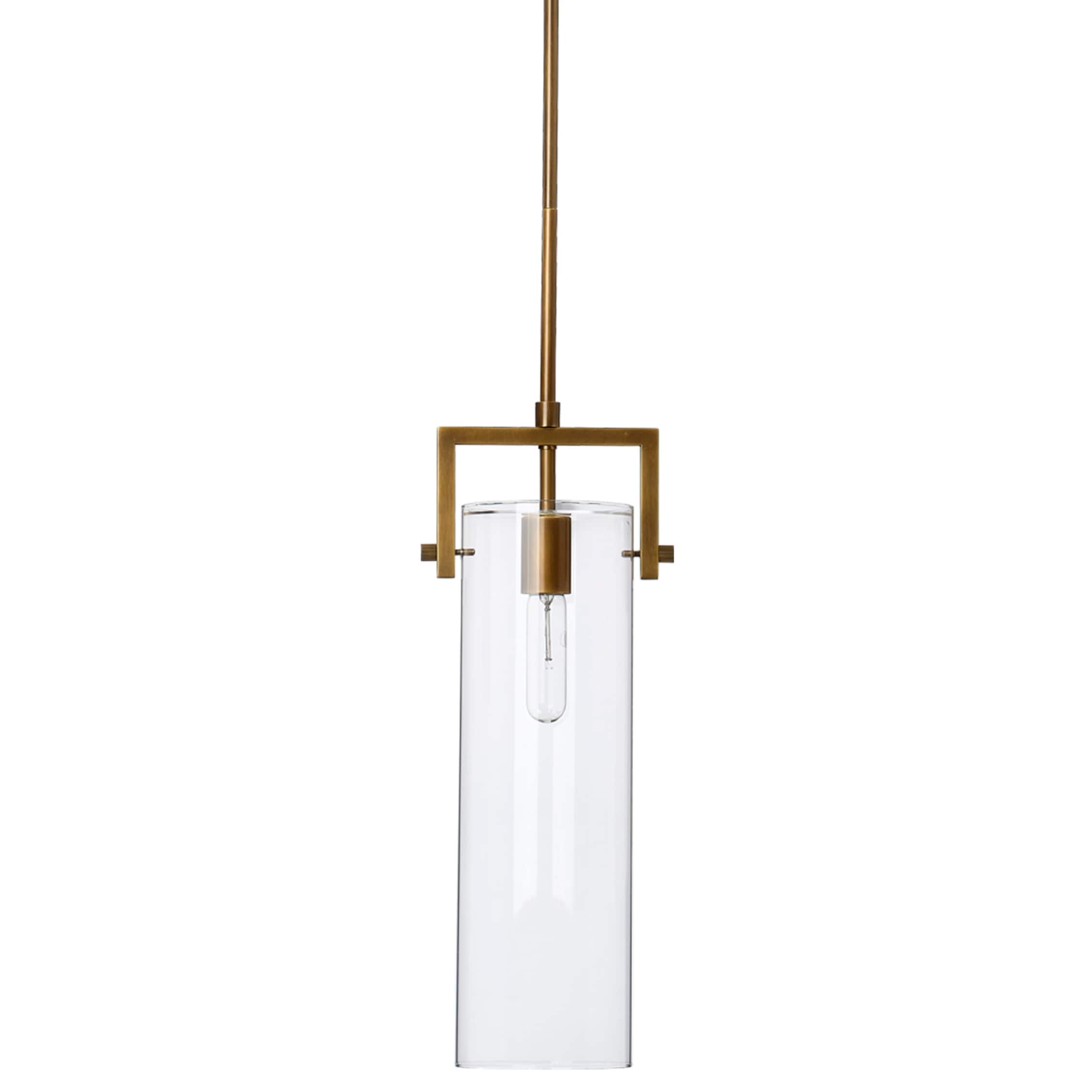 Alden Decor Alondra Brass & Glass 1-Light Pendant
