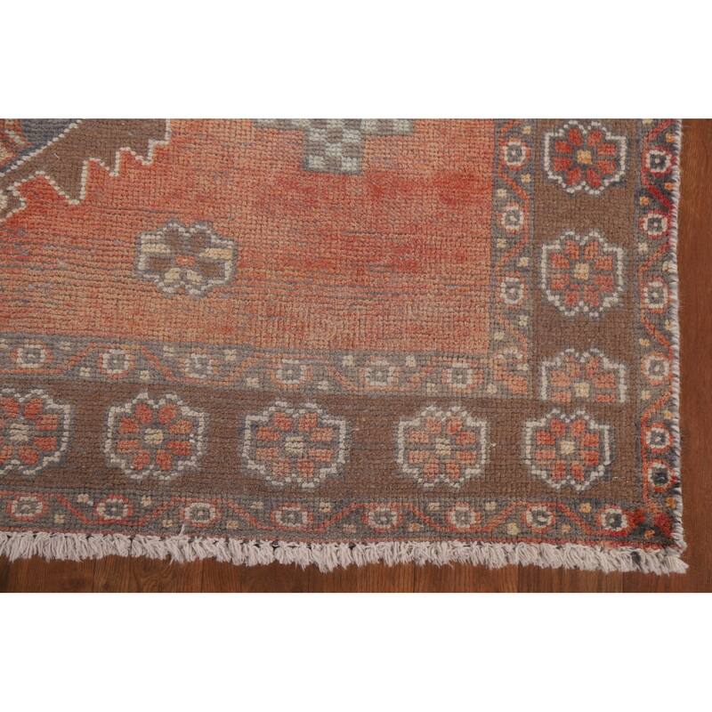 Hand Knotted Oriental 100% Wool Carpet Traditional Geometric Oranges & Rust Sirjan Area Rug - 6' 4'' X 3' 7''