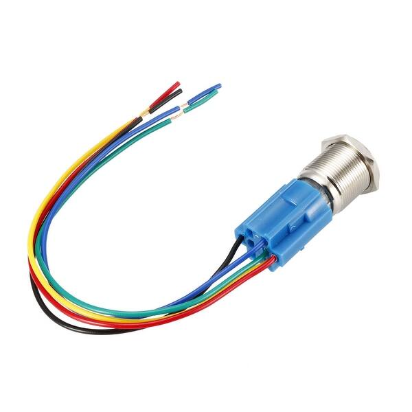 1x Latching Push Button Switch 19mm Mounting 1NO 1NC 24V LED w Socket